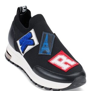 Karl Lagerfeld Paris Black Women's Meadow Graphic Slip-On Sneakers Size 11